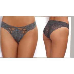 Tanga gris dentelle sexy...