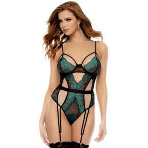 Précédent Suivant    Body string avec porte-jarretelles intégré noir et vert